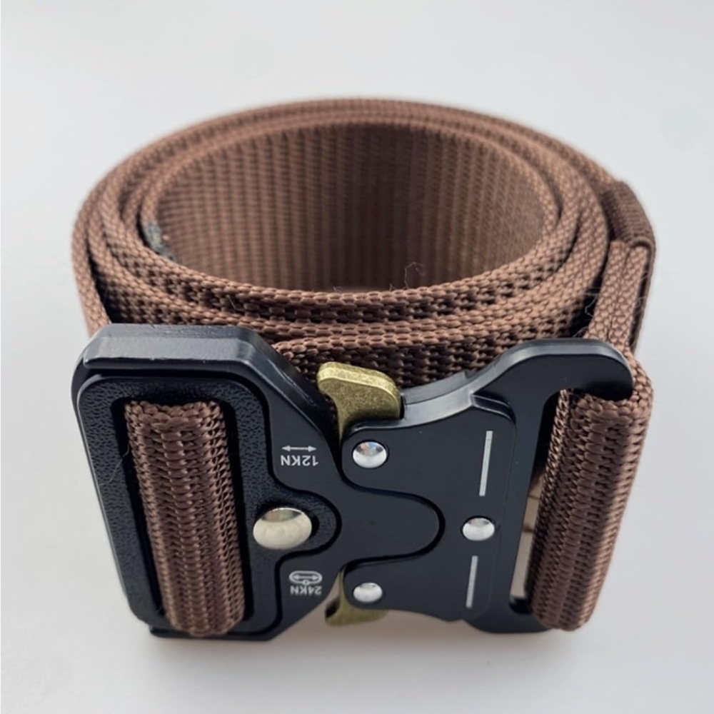 Darnassus Brand Men's Tactical Belt with Quick-Release in Coffee Brown